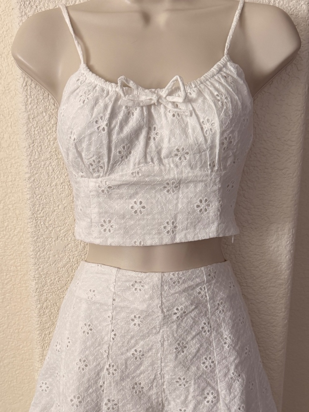 Lulus White Eyelet 2 Piece Skirt Set